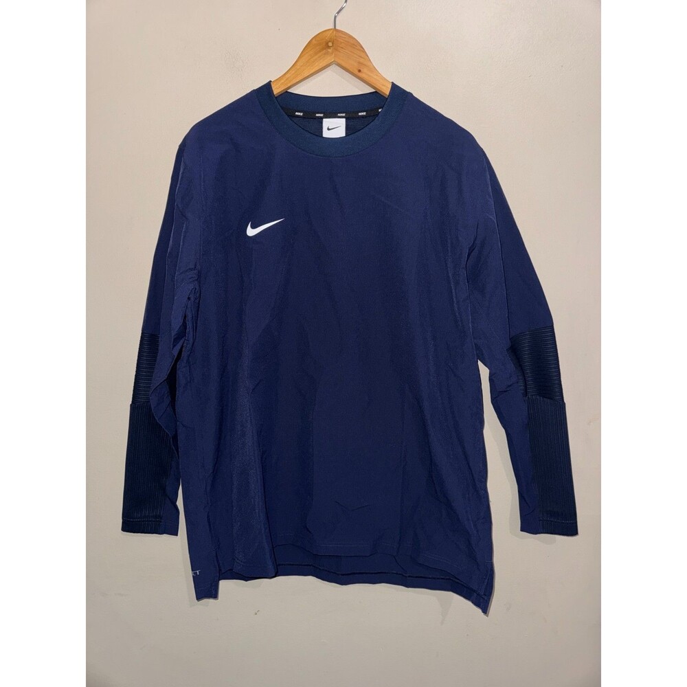 Nike Dri-Fit Lightweight Player Baseball Crewneck Pullover Navy FD4291-419 Men M
